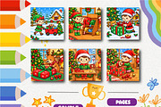 Christmas Ribbon Shop Coloring, a Seasonal Illustration by Design Zone (Thumbnail 2 of 5)