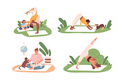Yoga with pets set, a Sport Illustration by Good Studio (Thumbnail 2 of 5)