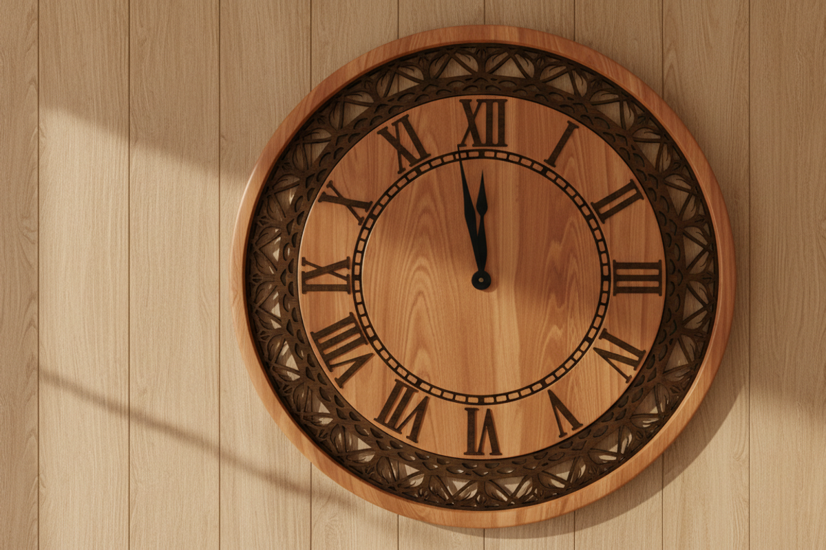 Wall Clock Laser Cut Design, an Object Graphic by Amazin_art (Photo 3 of 4)