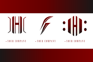 3 Modern Letter H F Logos