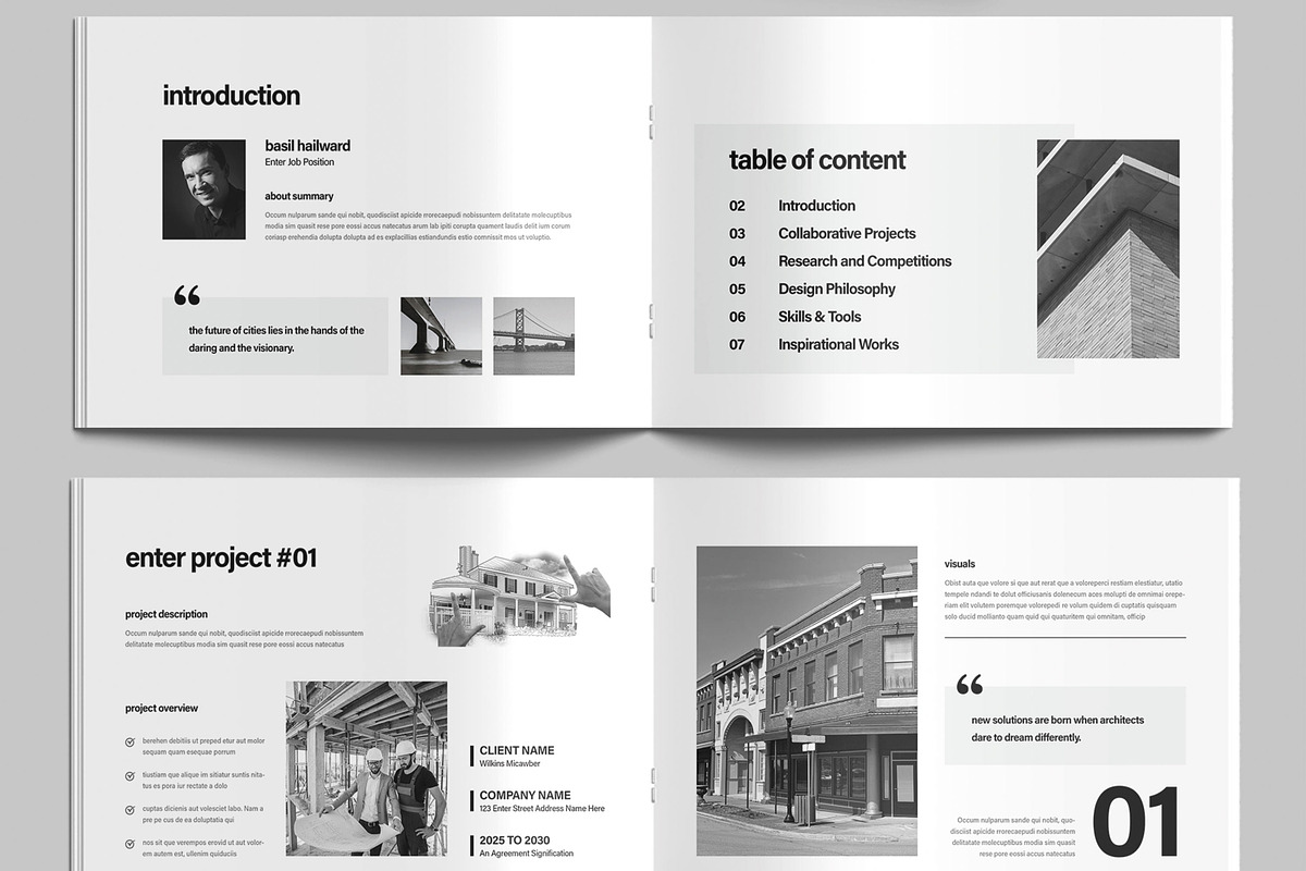 Modern Architecture Portfolio Layout, a Brochure Template by MightyDesign (Photo 3 of 9)