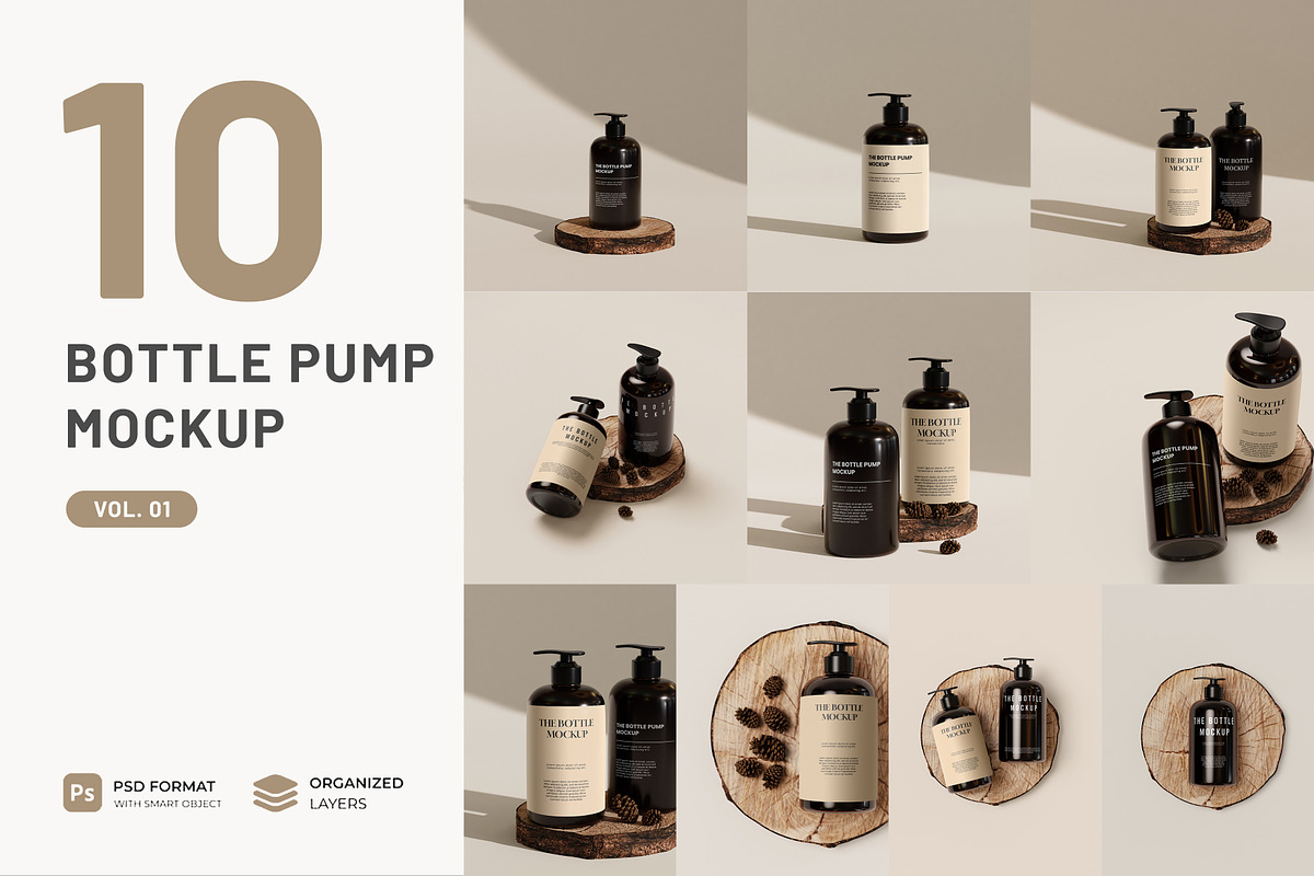 Bottle pump mockup, a Packaging Mockup by mockupocka (Photo 1 of 12)