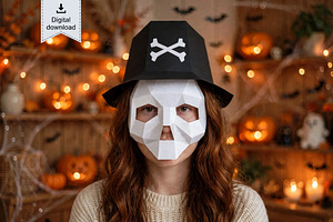 Halloween Skull Mask - 3d papercraft