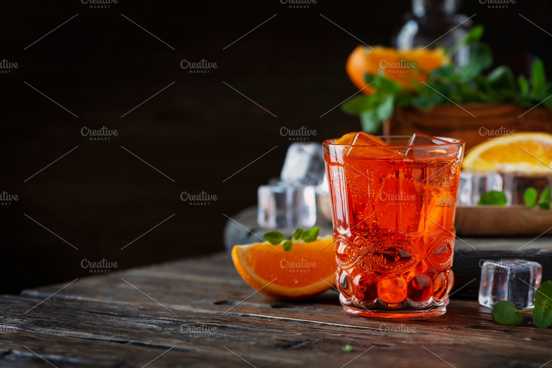 Traditional italian aperitif aperol stock photo containing campari and citrus, a Food & Drink Photo by oxana.denezhkina