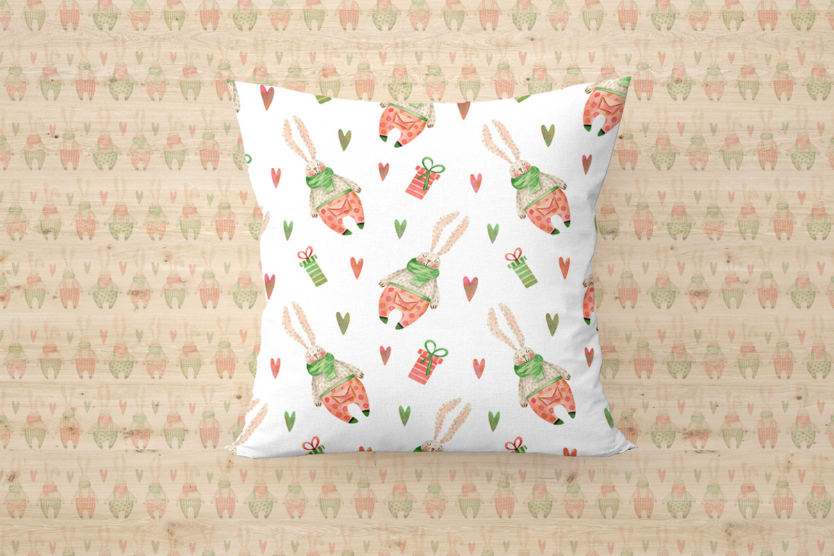 Winter bunnies patterns., a Decorative Illustration by Anna Kopylova (Photo 4 of 4)
