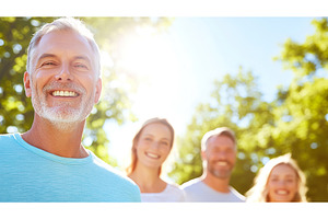 Happy Mature Man Smiling Outdoors, a Nature Photo by Lermont51