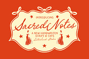 Sacred Notes Duo Whimsical Font, a Script Font by Letterhend Studio (Thumbnail 1 of 9)