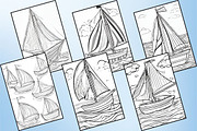 Printable Toy Boat Coloring Pages, an Illustration by Catchy Ideaz (Thumbnail 3 of 3)