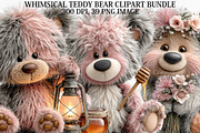 Whimsical Teddy Bear Clipart Bundle, an Illustration by Canvas Craft (Thumbnail 1 of 7)