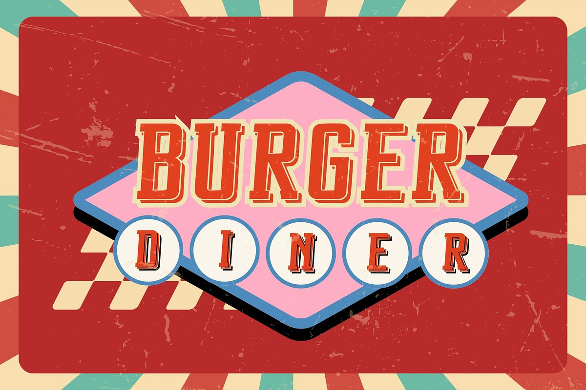Route House Retro Diner Font Family, a Slab Serif Font by Voleshads (Photo 7 of 10)