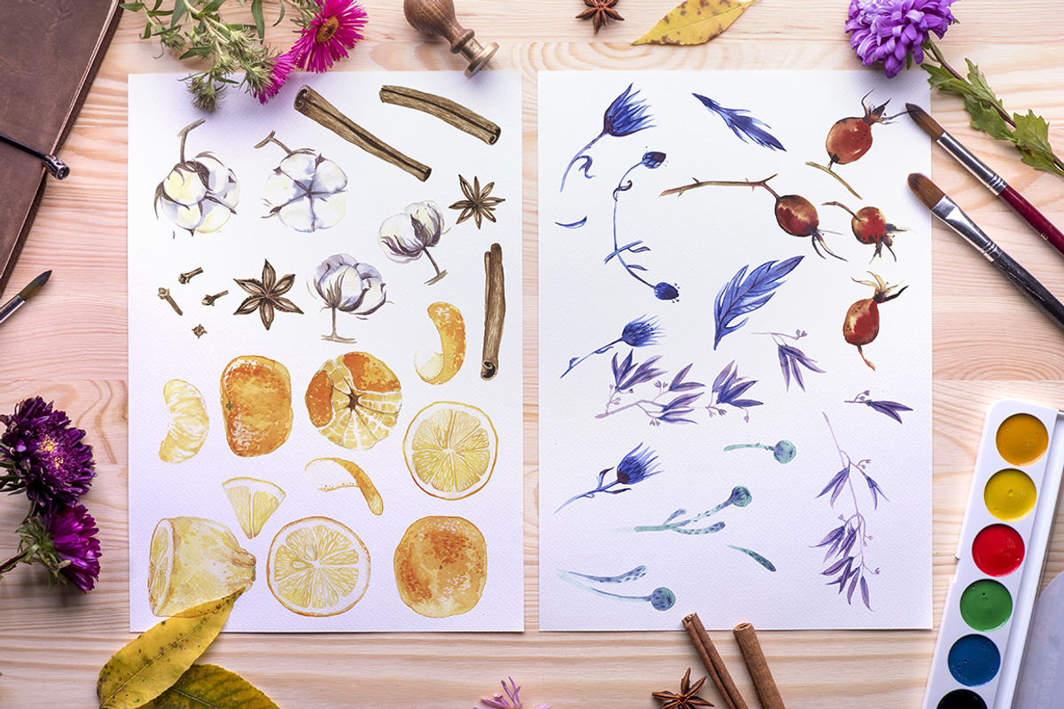 Watercolor Flowers Pack, an Illustration by 2dsight (Photo 3 of 5)
