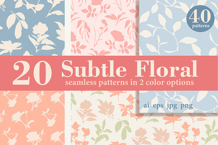 Spring Subtle Floral Vector Patterns