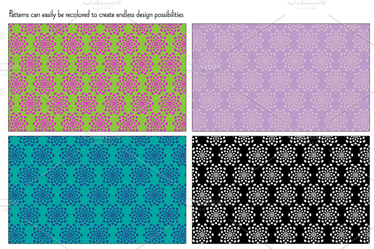 Seamless Silver Medallion Patterns preview 3