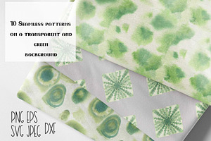 Green Tie Dye Digital.