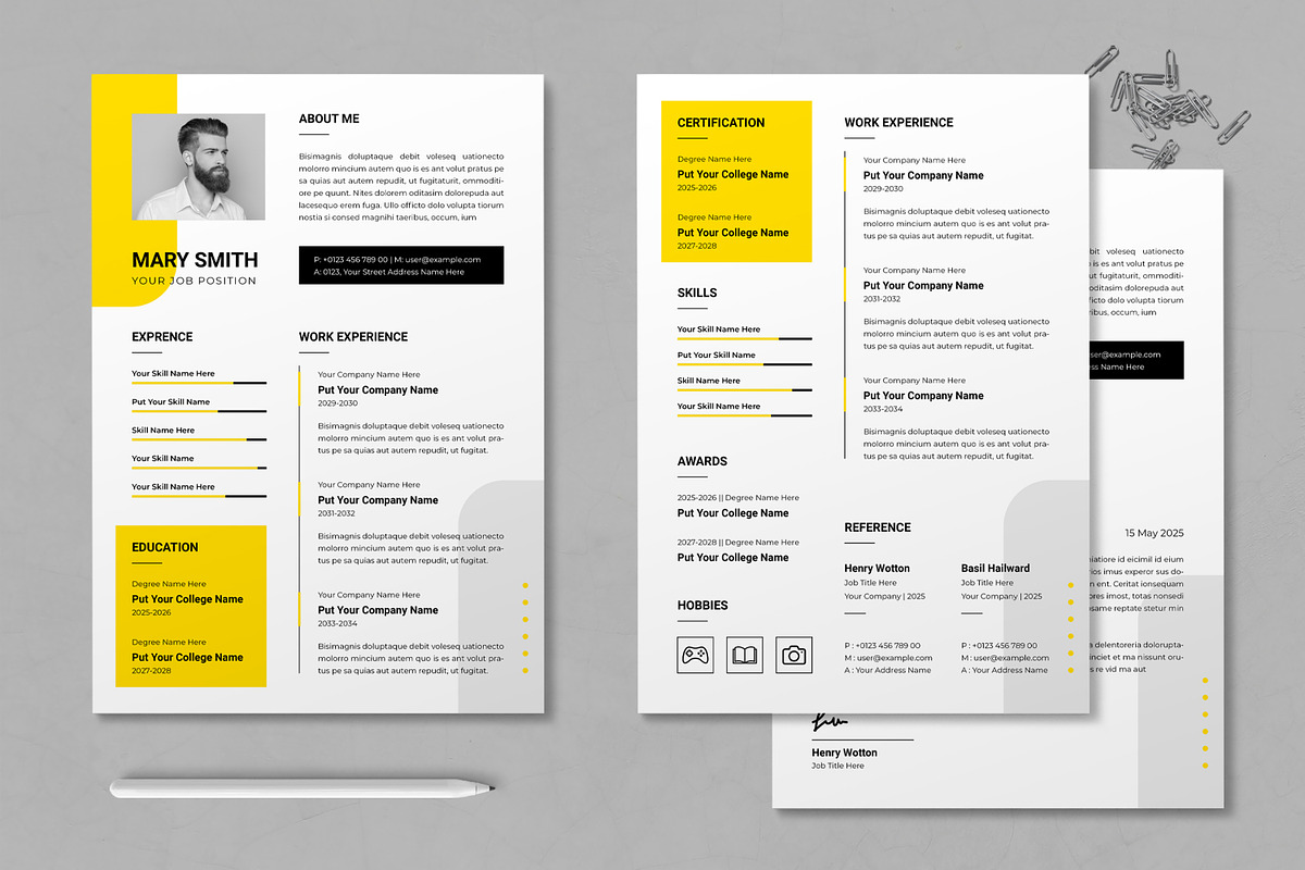 Resume Template Layout, a Resume Template by MightyDesign (Photo 1 of 6)