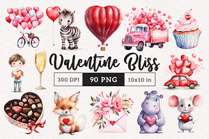 Valentine Clipart Bundle, a Seasonal Illustration by PaintPixelCo