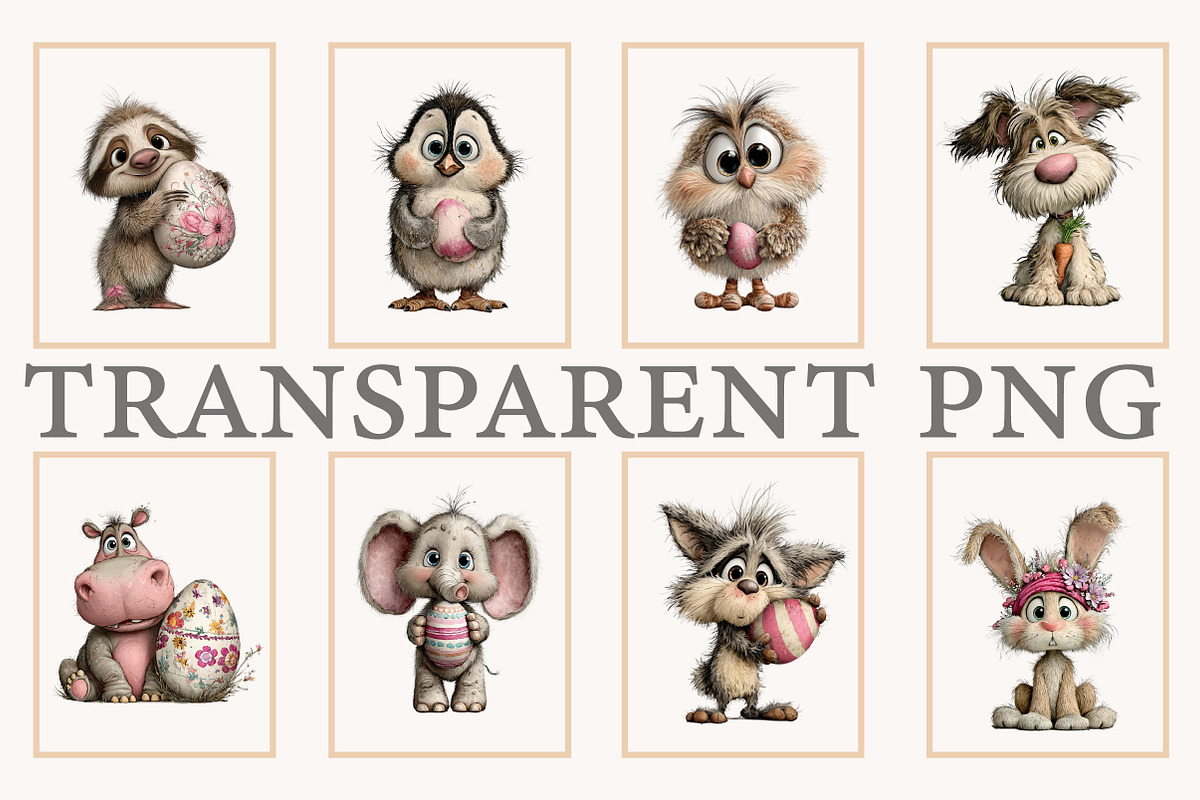 Whimsical Easter Animals clipart, an Illustration by Designworld (Photo 4 of 10)