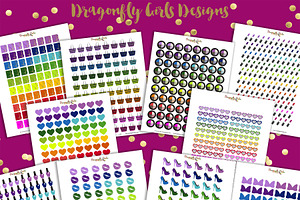 Rainbow Glam Printable Stickers