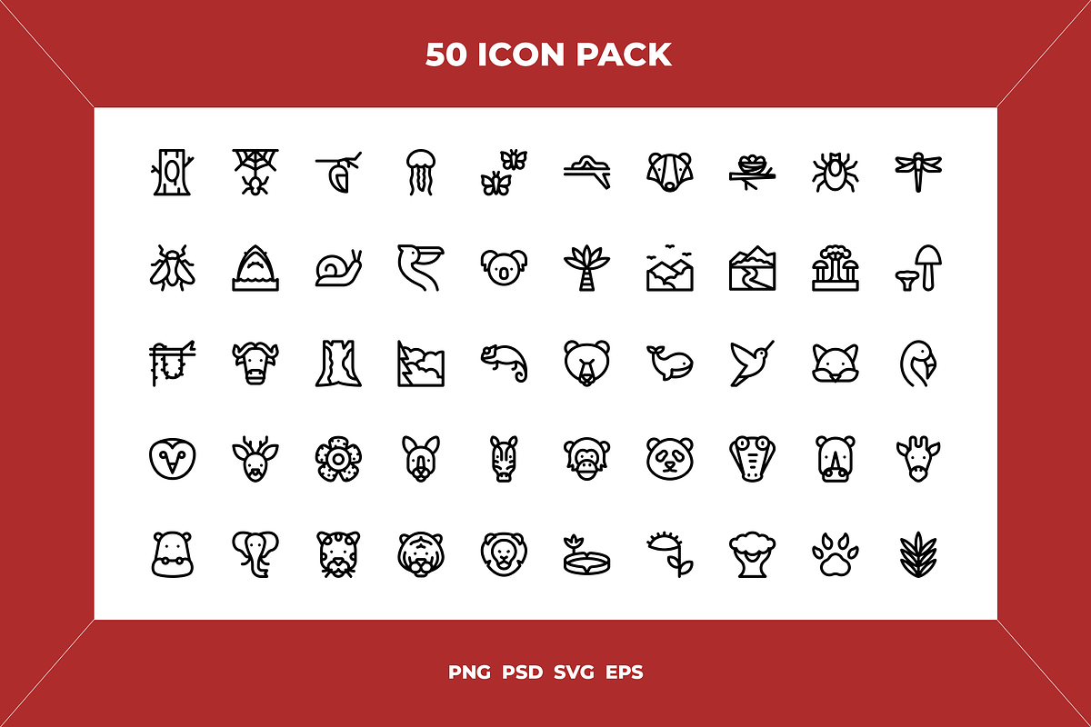 Wildlife icons, an Outline Icon by Wencory (Photo 1 of 2)