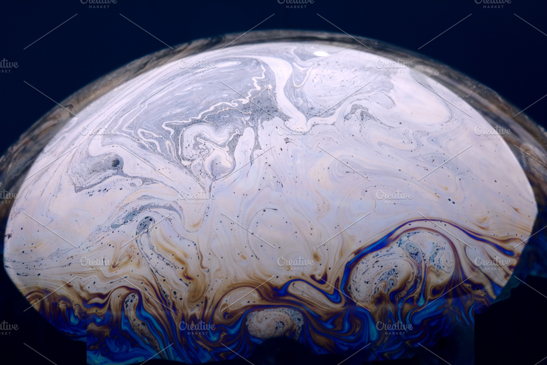 Vibrant abstract swirl pattern with blue, white, and gold tones,, a Background Photo by Ales Munt