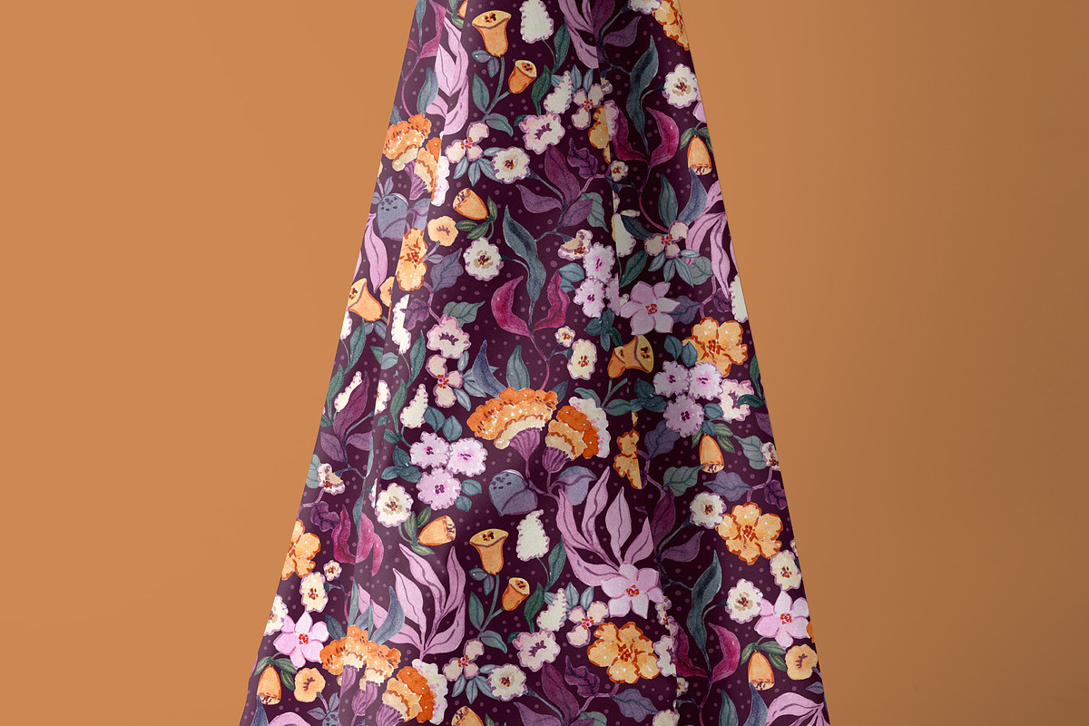 Plum Velvet Floral Pattern, a Pattern Graphic by Webvilla Studio (Photo 4 of 7)