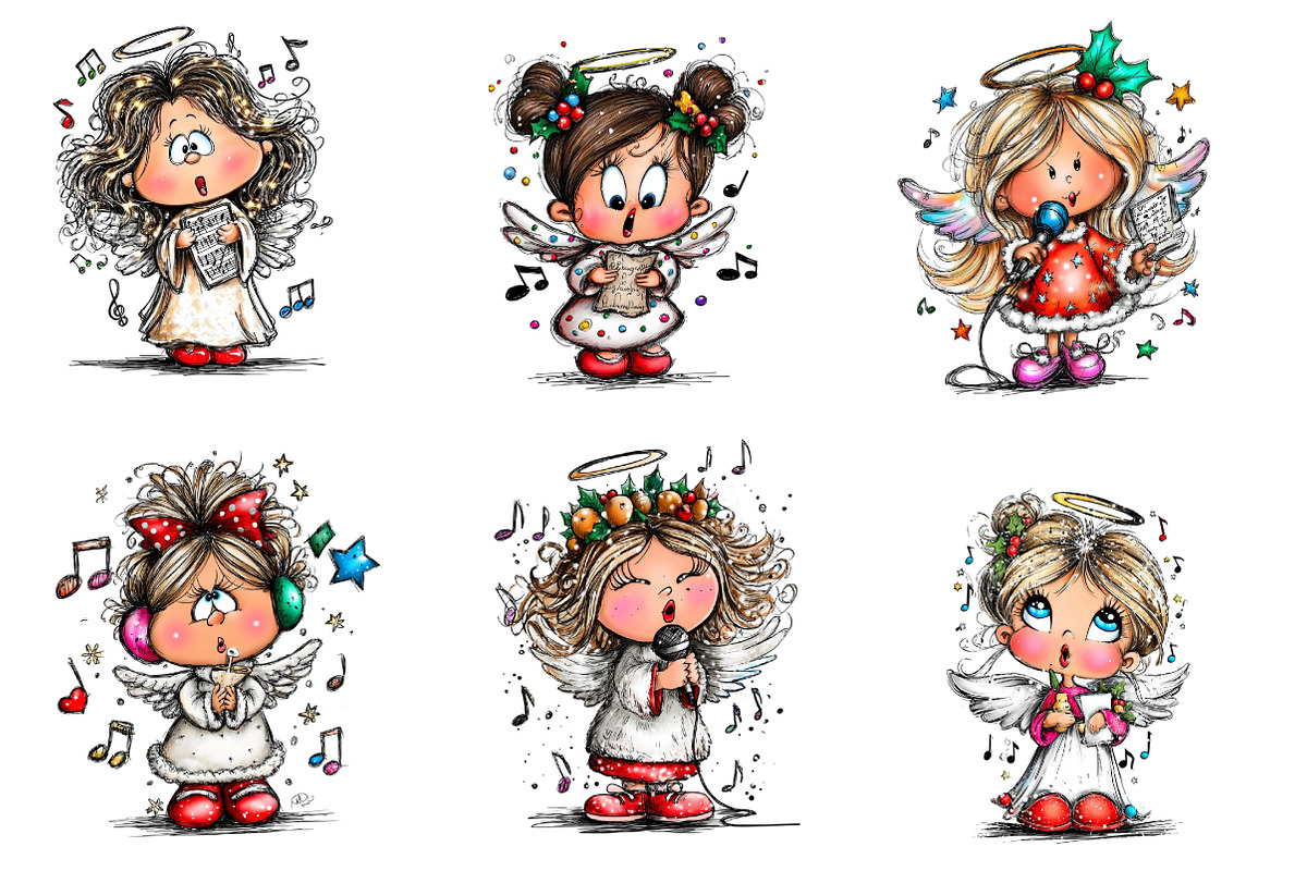 Cartoon-style Christmas Angel, an Illustration by CreationArt (Photo 2 of 5)