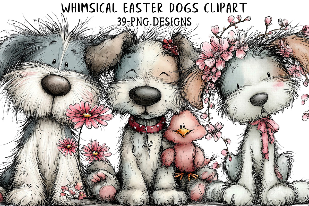 Whimsical Easter Dogs Clipart, an Illustration by Daily.Designs (Photo 1 of 8)