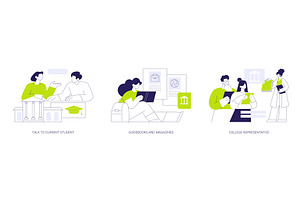 Choosing a college isolated cartoon, an Education Illustration by Visual Generation