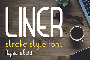 Liner| font for logos with frames, a Sans Serif Font by wowomnom