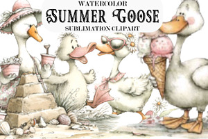 Beach Summer Goose PNG, a Seasonal Illustration by Designking