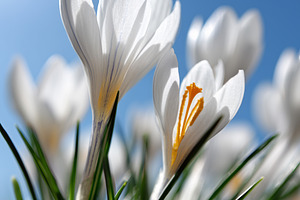 White crocus flowers with vivid, a Nature Photo by MistyDay