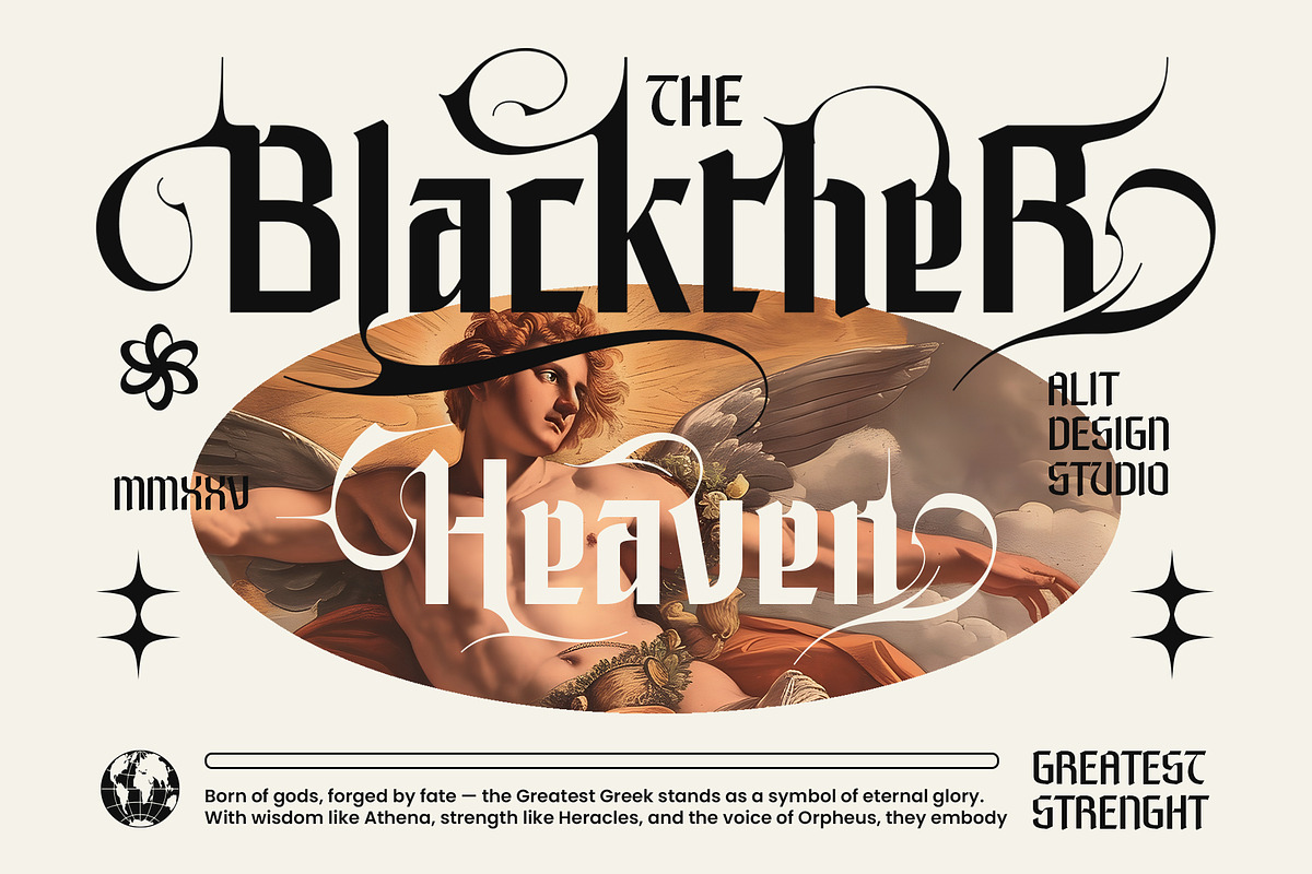 Tourah Shock Typeface, a Blackletter Font by alit design (Photo 2 of 17)