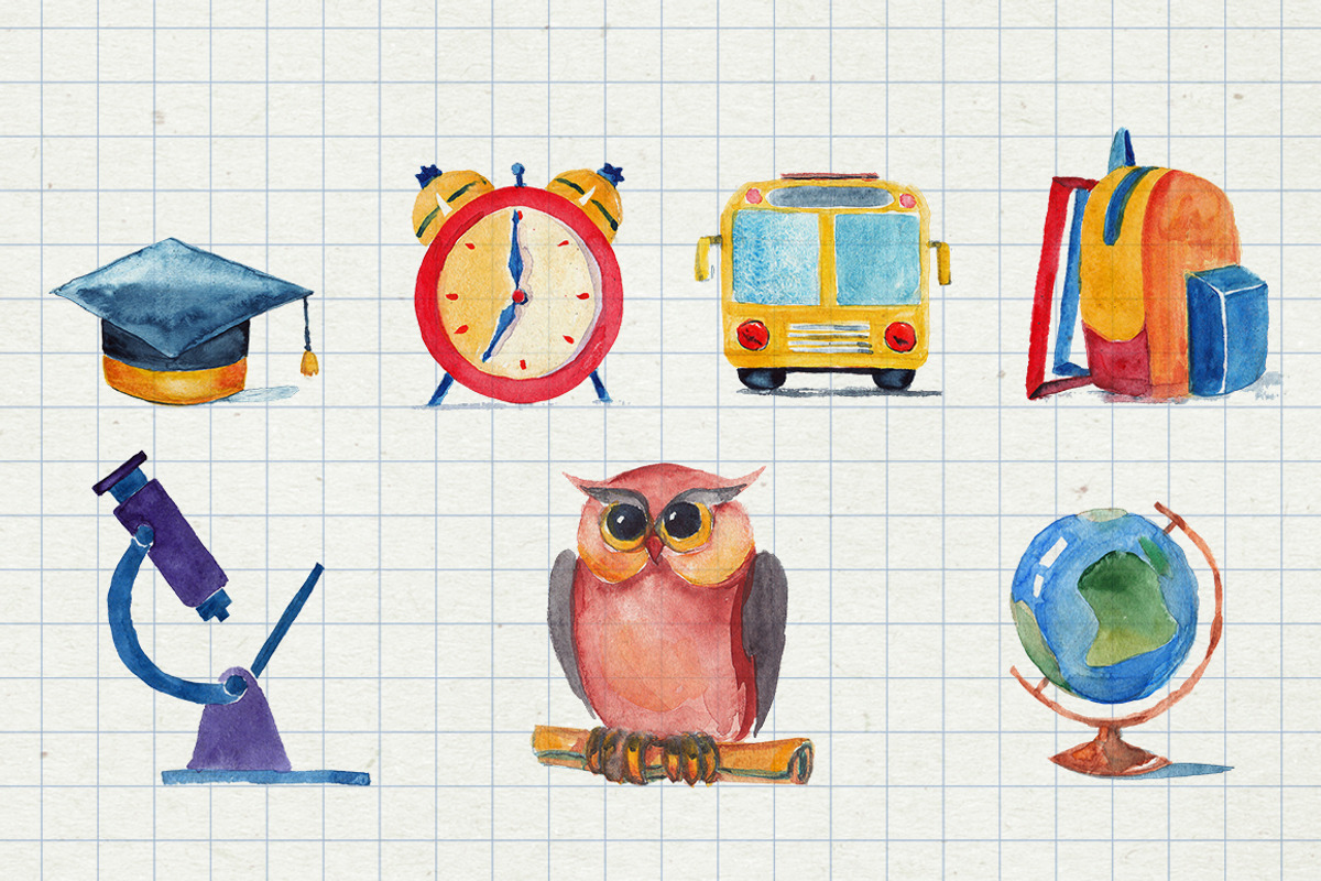 Back to school! 15 watercolor icons, an Icon by Art Loft (Photo 3 of 3)