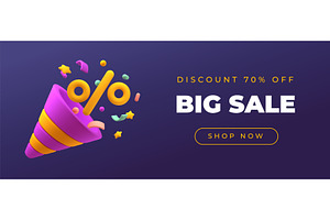 Discount voucher with cartoon 3d, an Object Illustration by YummyBuum