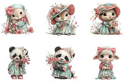 Coquette Animals Clipart Set, a Seasonal Illustration by CreationArt (Thumbnail 4 of 5)