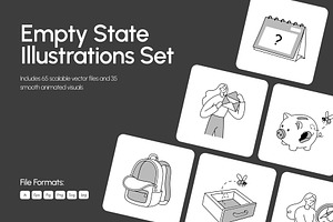 100 Empty State Illustration Bundle, an Empty State Illustration by Prosymbols