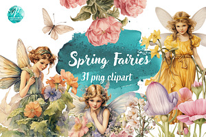 Vintage Style Spring Fairies