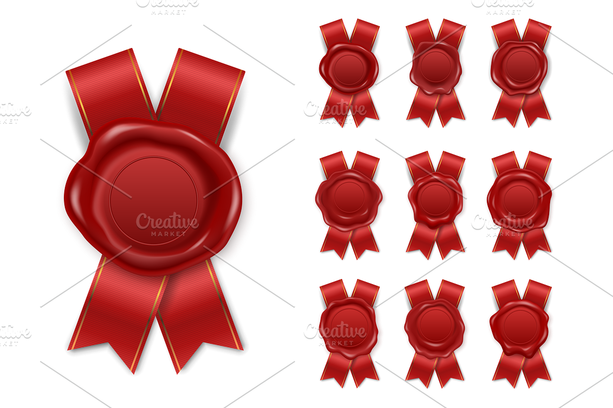 Wax Seal. Vector Set., an Object Graphic by Gomolach (Photo 2 of 11)