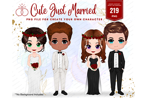 Bride and Groom couple clipart PNG