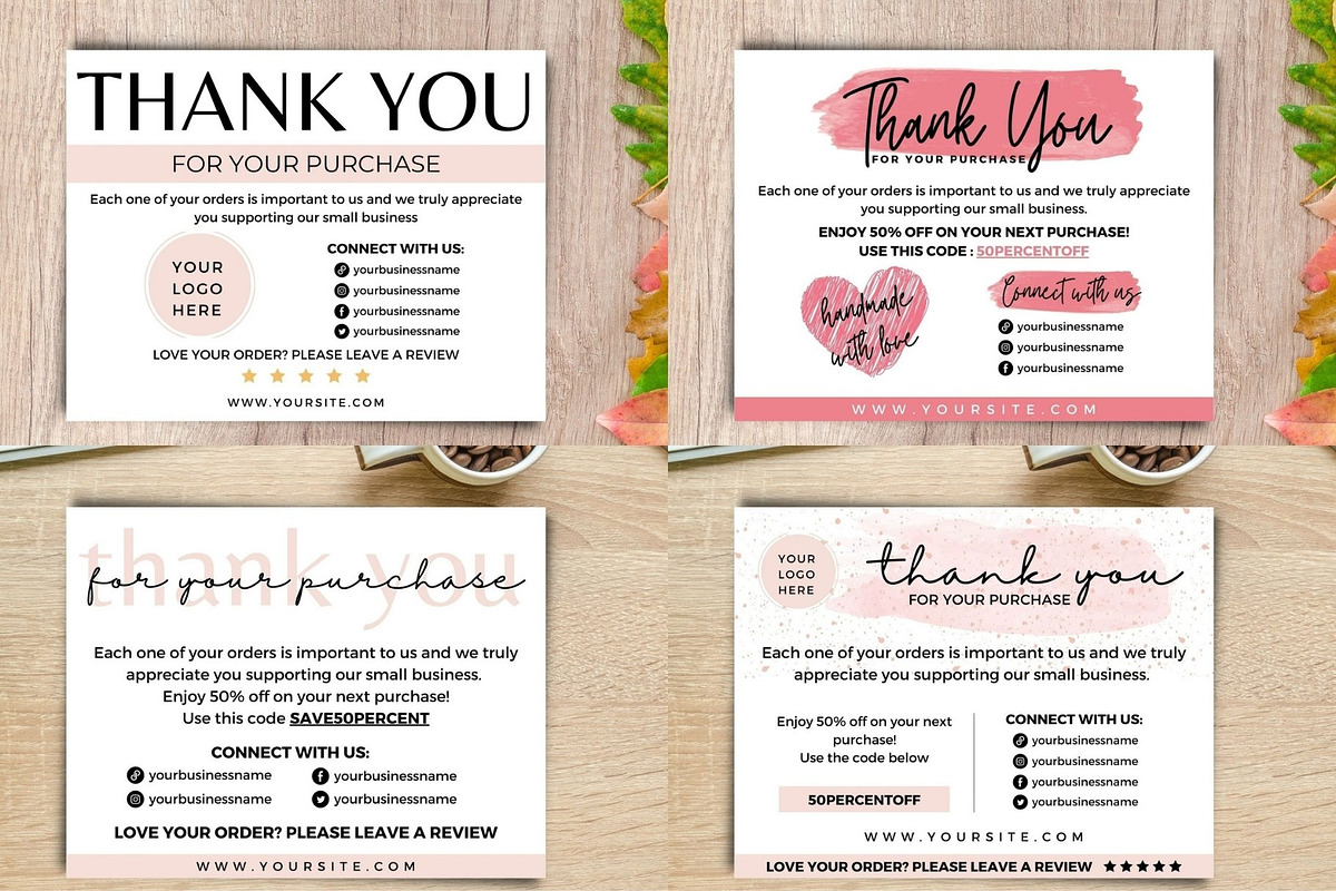 Thank You Card Templates Canva, a Card Template by bonadigitals (Photo 4 of 6)