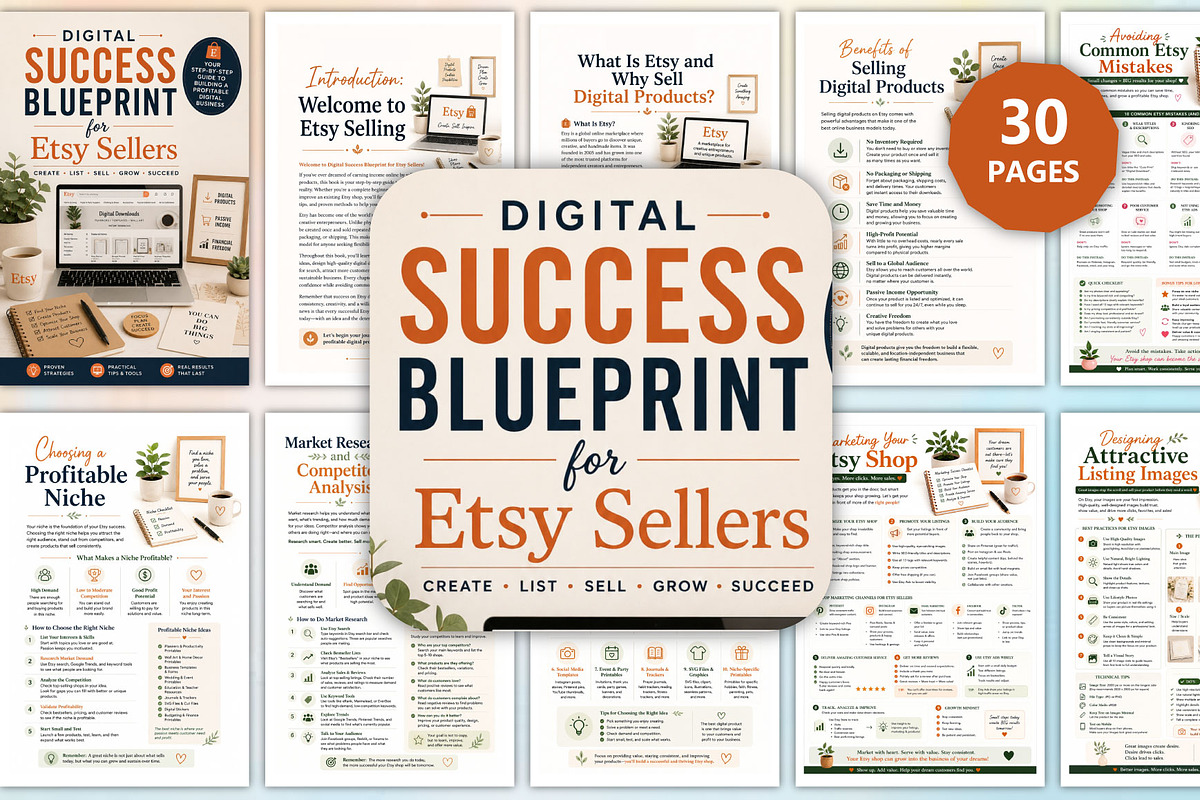 Digital Success Blueprint, a Stationery Template by Designmela01 (Photo 1 of 4)