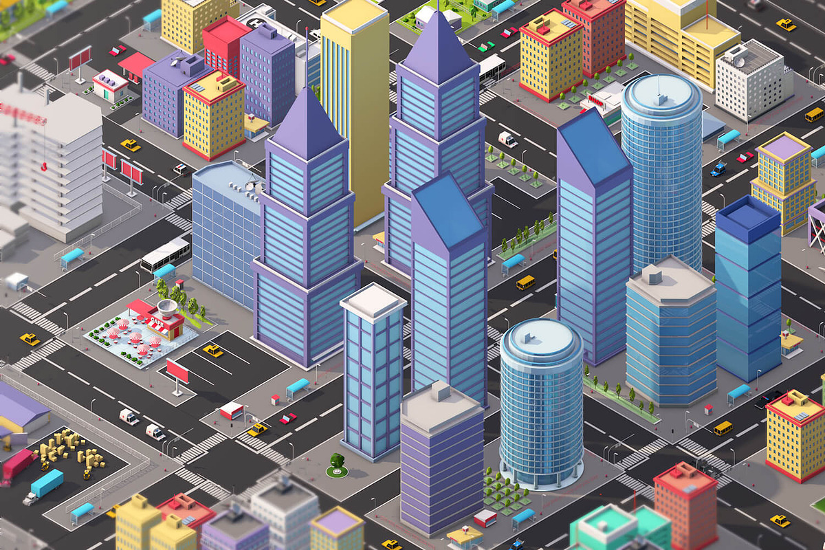 Low Poly Megapolis City Pack 1, an Architecture 3D Model by Anton Moek (Photo 5 of 13)