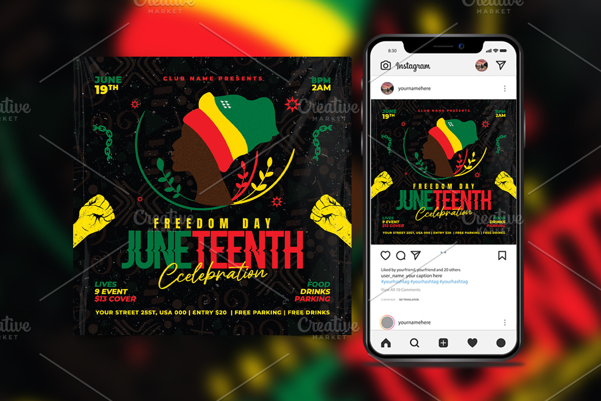 Juneteenth Celebration Flyer, a Flyer Template by StarPixles11 (Photo 2 of 3)