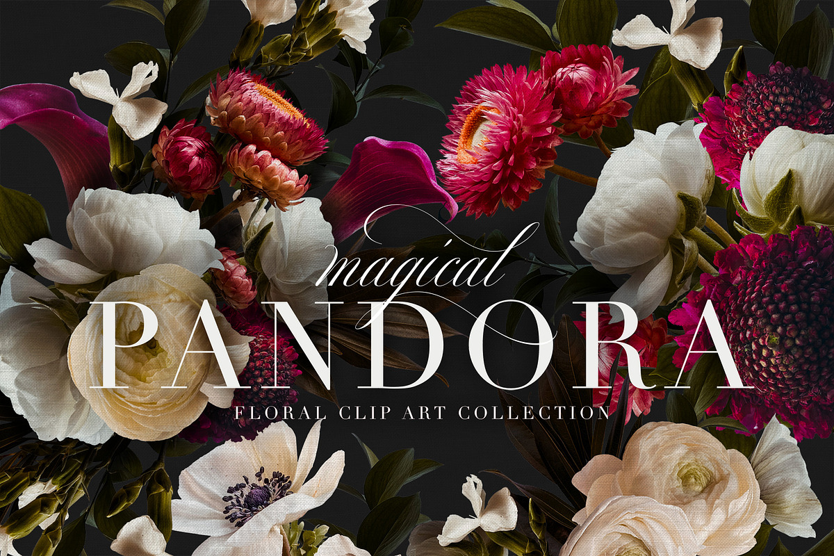 Pandora Moody Floral Clip Art Set, an Object Graphic by Eclectic Anthology (Photo 1 of 13)