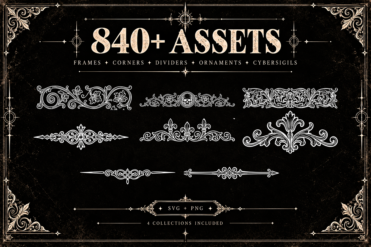 840+ Ornaments&Cybersigilism Bundle, an Object Graphic by Benone Studio (Photo 3 of 11)