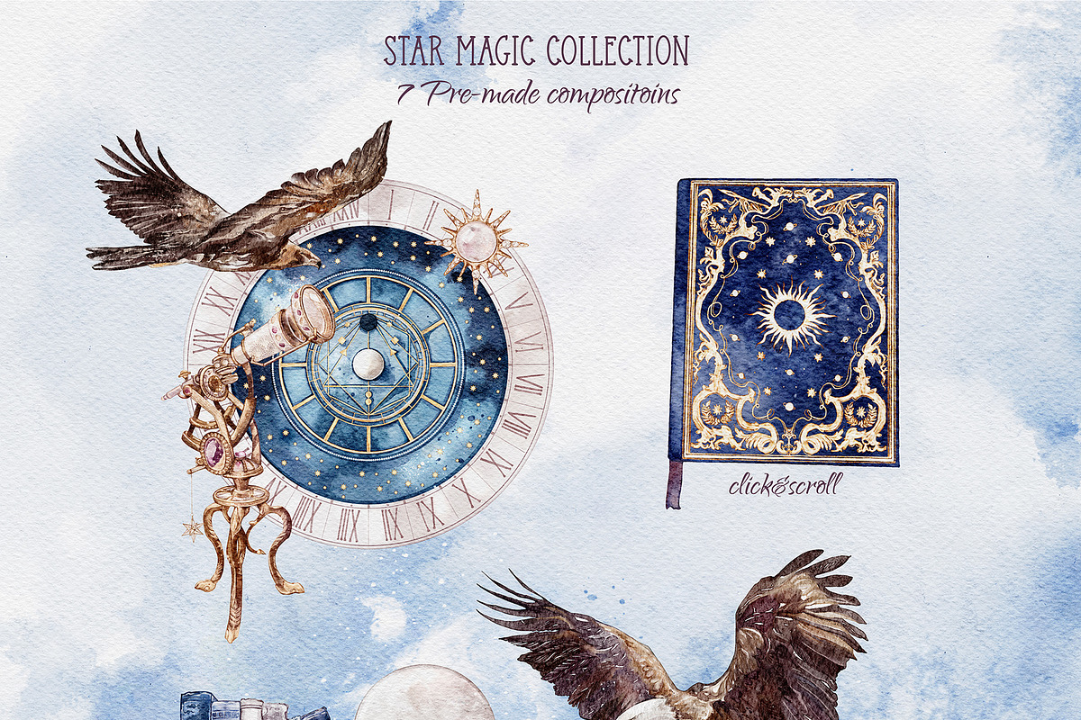 Star Magic Watercolor Collection, a Decorative Illustration by Yakovleva Margarita (Photo 9 of 11)