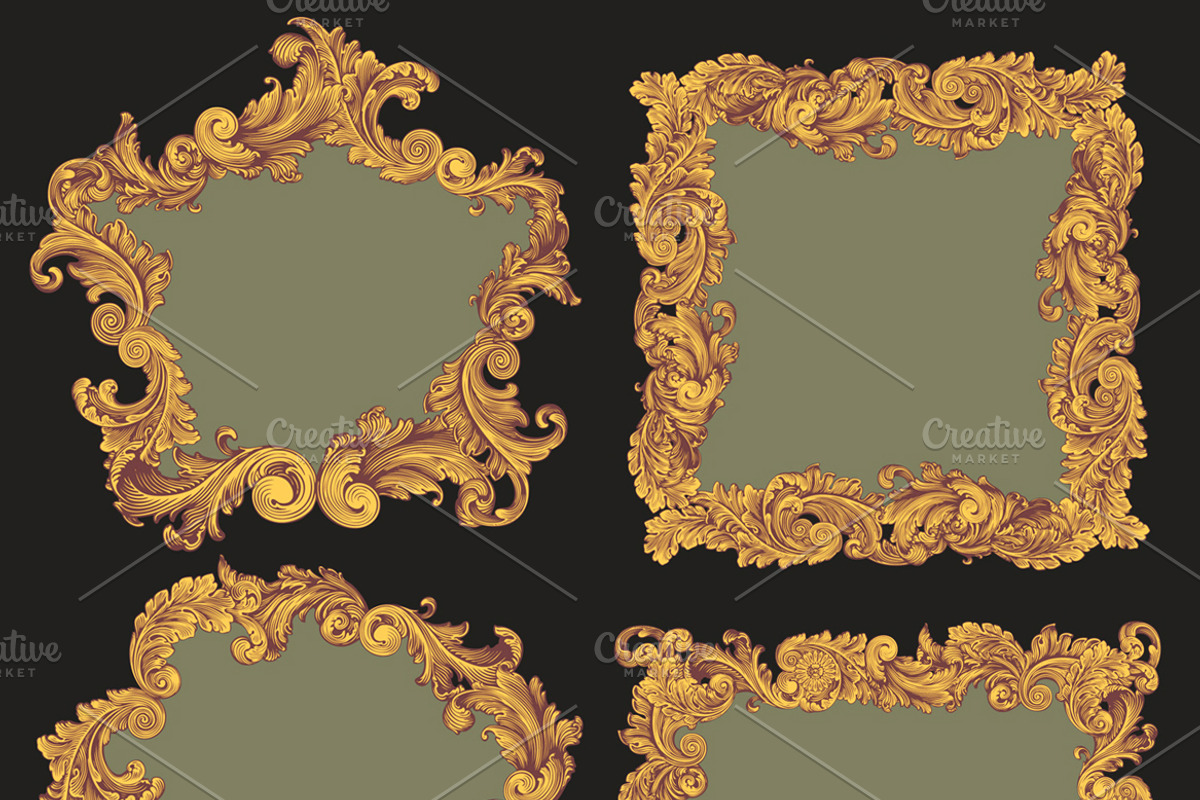 Collection vintage engraved frames., a Decorative Illustration by Vector Engraving (Photo 9 of 31)