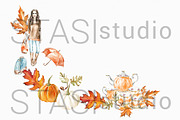 Autumn Travel Watercolor Clipart, a Decorative Illustration by STASIstudio (Thumbnail 5 of 5)