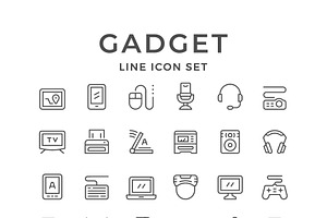 Set line icons of gadget, an Outline Icon by motorama