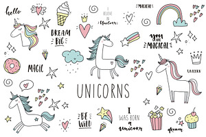 Doodle Unicorn, Lettering, Patch